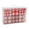 CHRISTBAUMKUGEL-SET 100-teilig  - Pink/Rosa, Design, Kunststoff