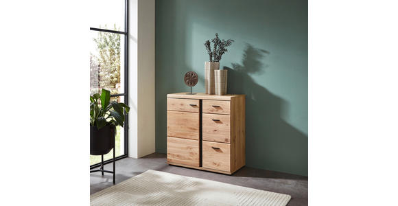 KOMMODE  in 85/86/43 cm  - Eschefarben/Schwarz, Design, Holzwerkstoff/Kunststoff (85/86/43cm) - Linea Natura