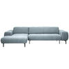 ECKSOFA in Chenille Pastellblau  - Pastellblau/Schwarz, Design, Textil/Metall (167/311cm) - Xora