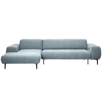 ECKSOFA in Chenille Pastellblau  167/311 cm  - Pastellblau/Schwarz, Design, Textil/Metall (167/311cm) - Xora
