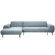 ECKSOFA in Chenille Pastellblau  167/311 cm  - Pastellblau/Schwarz, Design, Textil/Metall (167/311cm) - Xora