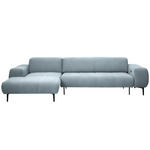 ECKSOFA in Chenille Pastellblau  167/311 cm  - Pastellblau/Schwarz, Design, Textil/Metall (167/311cm) - Xora