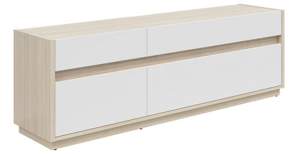 TV-ELEMENT Weiß, Eichefarben 173,5/58,2/42 cm - Eichefarben/Schwarz, KONVENTIONELL, Holzwerkstoff/Kunststoff (173,5/58,2/42cm) - Hom`in