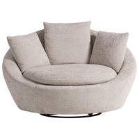 SESSEL MAUI Chenille, Webstoff Silberfarben    - Silberfarben/Schwarz, MODERN, Kunststoff/Textil (130/80/112cm) - Trendmanufaktur