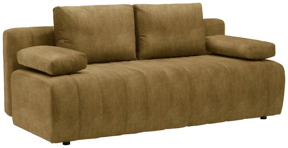 SCHLAFSOFA in Flachgewebe Gelb  - Gelb/Schwarz, Modern, Kunststoff/Textil (194/78-87/92cm) - Xora