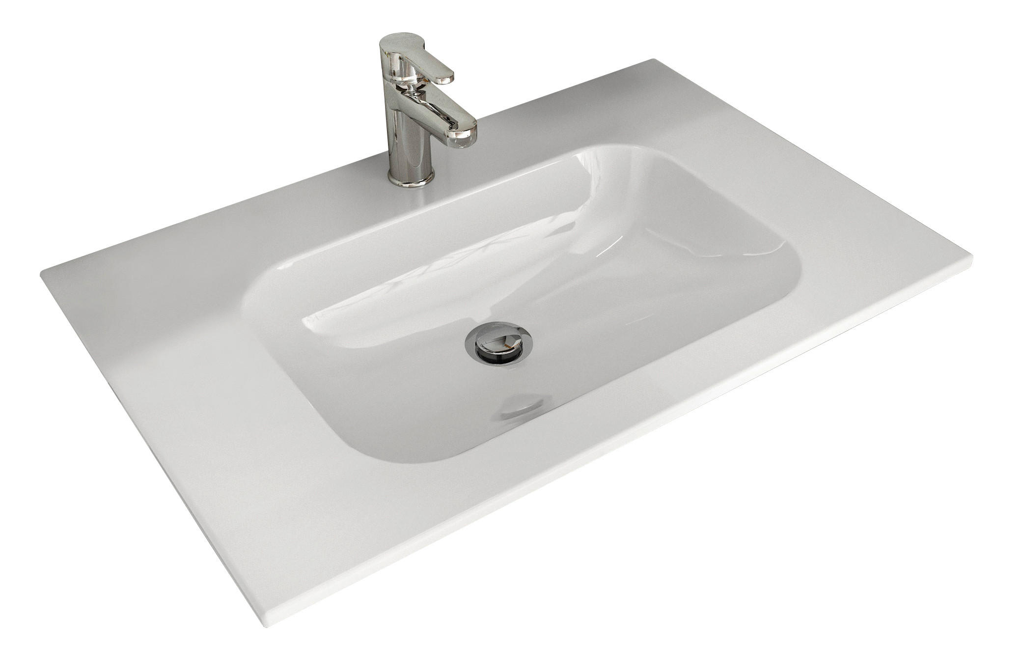 WASCHBECKEN 77/1,6/50,5 cm  - Weiß, Design, Keramik (77/1,6/50,5cm) - Sadena