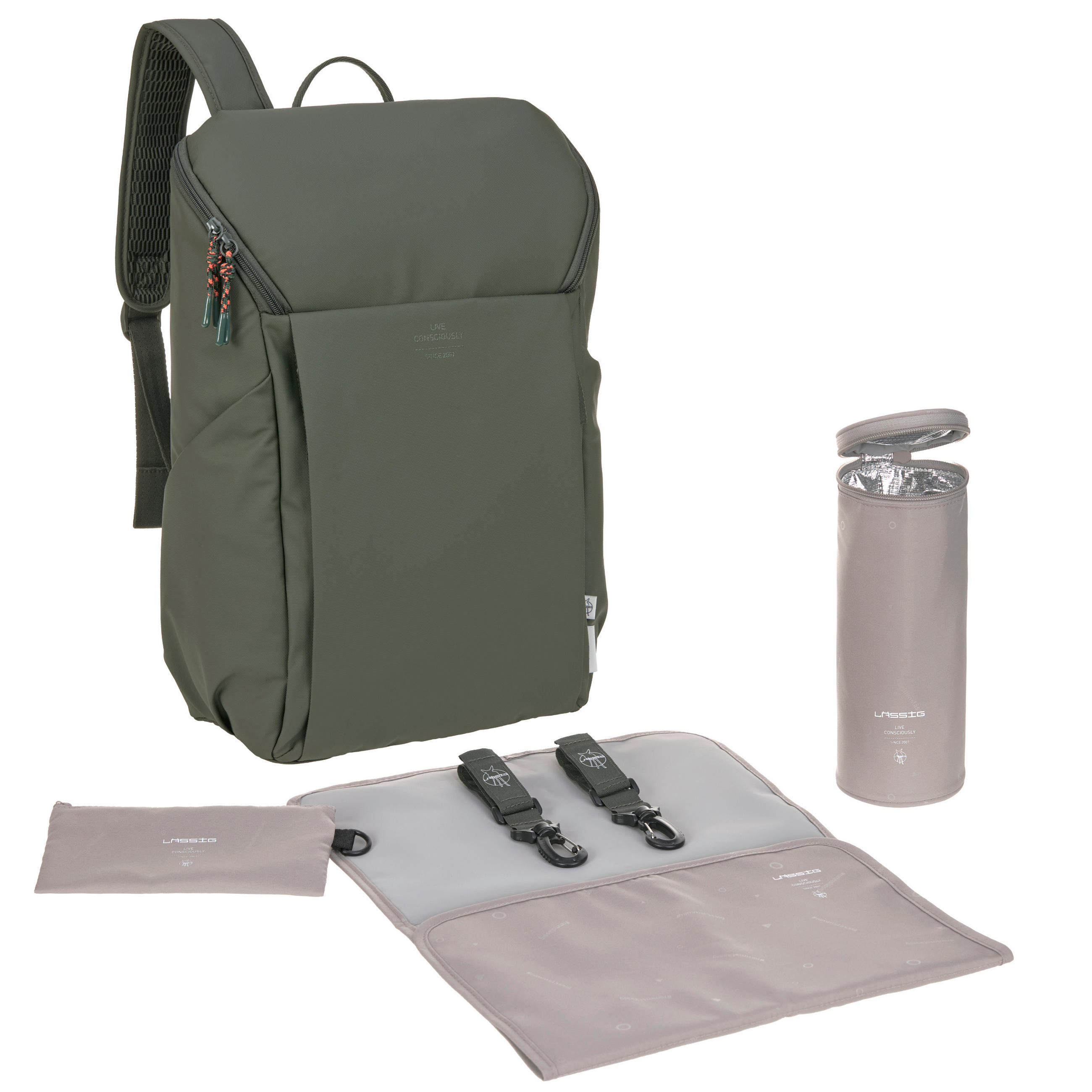 WICKELRUCKSACK Slender Up  - Olivgrün, Basics, Textil (34/15/46cm) - Lässig
