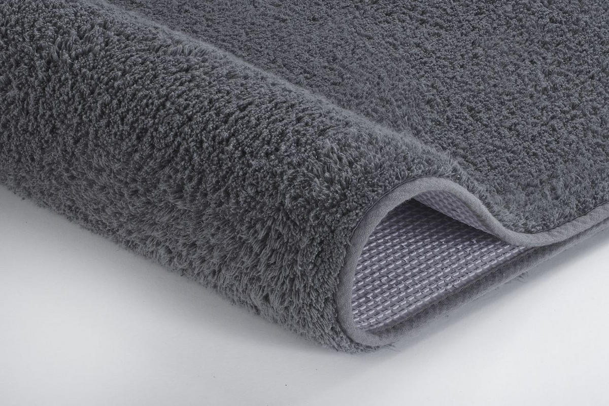BADTEPPICH Schieferfarben  - Schieferfarben, Basics, Kunststoff/Textil (55/65cm) - Kleine Wolke