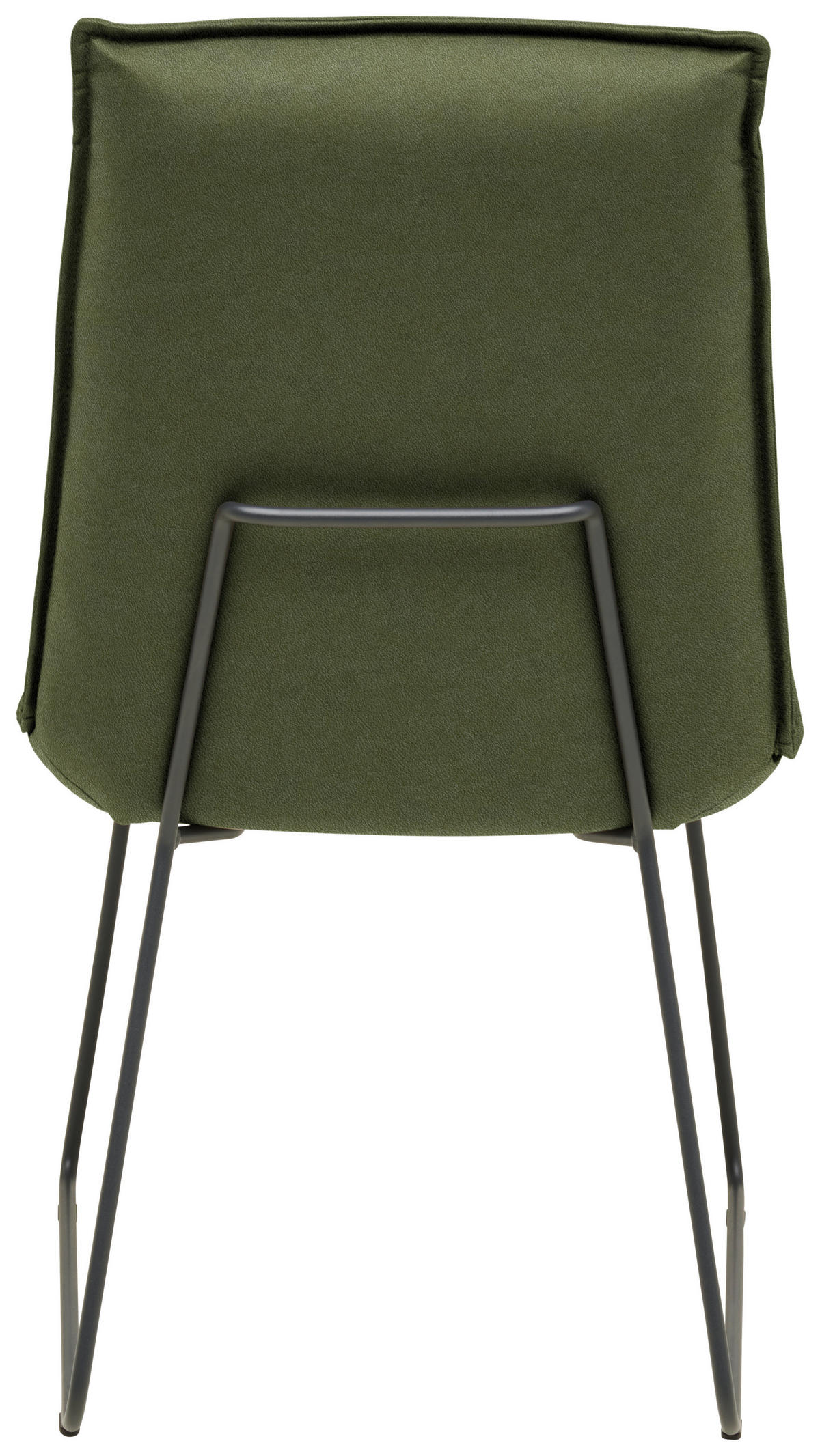 STUHL  Lederauswahl, Stoffauswahl, abwischbar  Echtleder  - Graphitfarben/Grün, Design, Leder/Metall (52/85/66cm) - Cassando