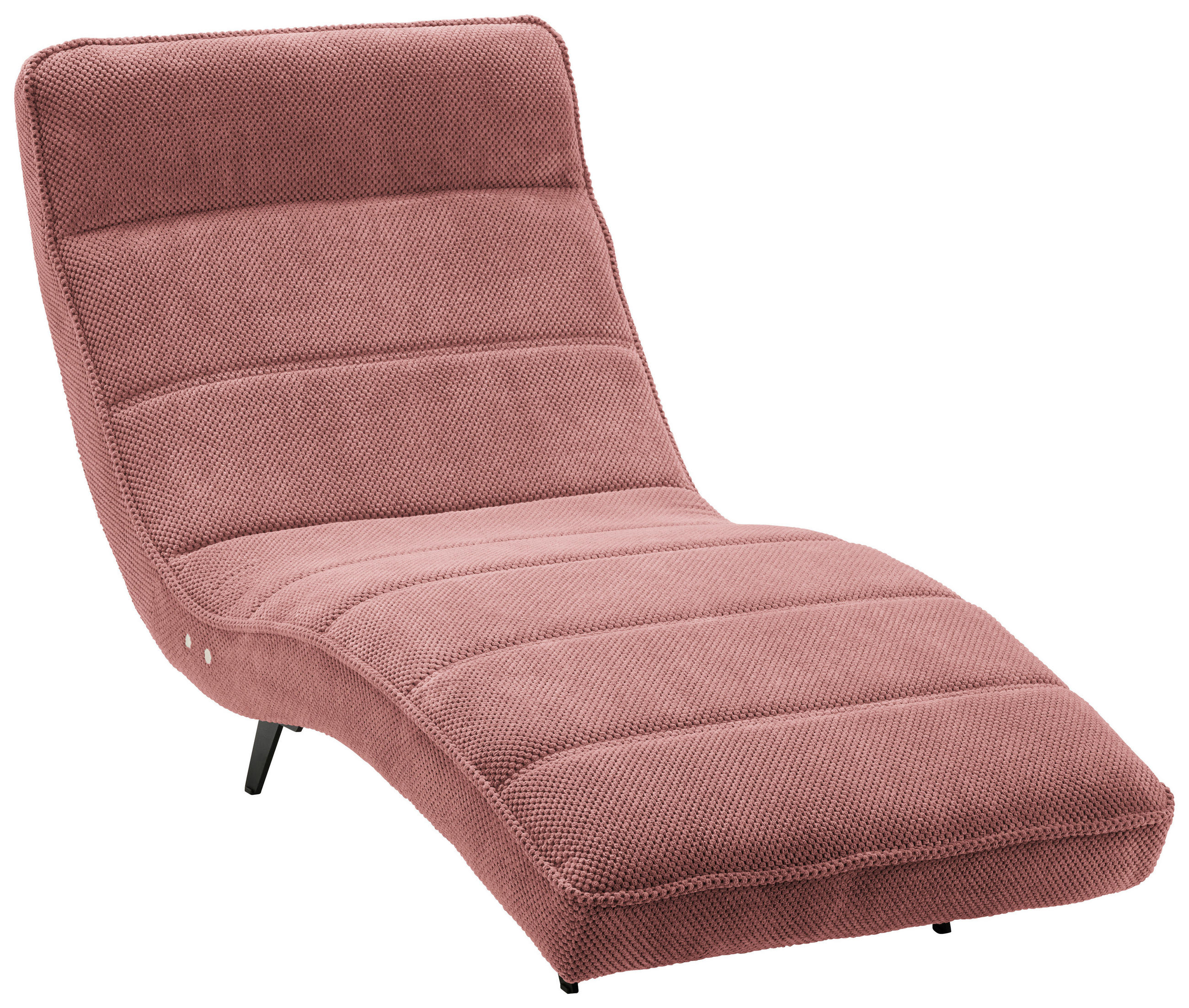 LIGGFÅTÖLJ i vävt tyg gammelrosa  - svart/gammelrosa, Design, metall/textil (75/158-178/58-86cm) - Livetastic