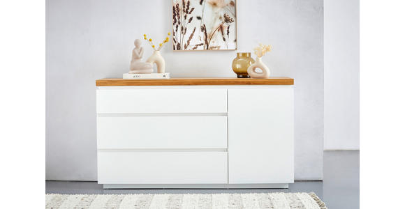 SIDEBOARD 145,4/82/42 cm  - Eichefarben/Weiß, KONVENTIONELL, Holz/Holzwerkstoff (145,4/82/42cm) - Novel