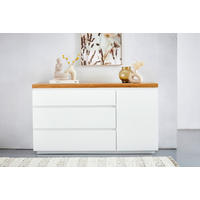 SIDEBOARD  in 145/82/42 cm  - Eichefarben/Weiß, KONVENTIONELL, Holz/Holzwerkstoff (145/82/42cm) - Novel