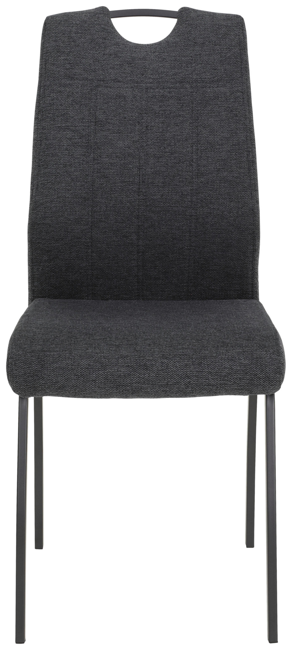 STUHL-SET 4 Stück  in Stahl Webstoff  - Dunkelgrau/Anthrazit, MODERN, Textil/Metall (44/96/64cm) - MID.YOU