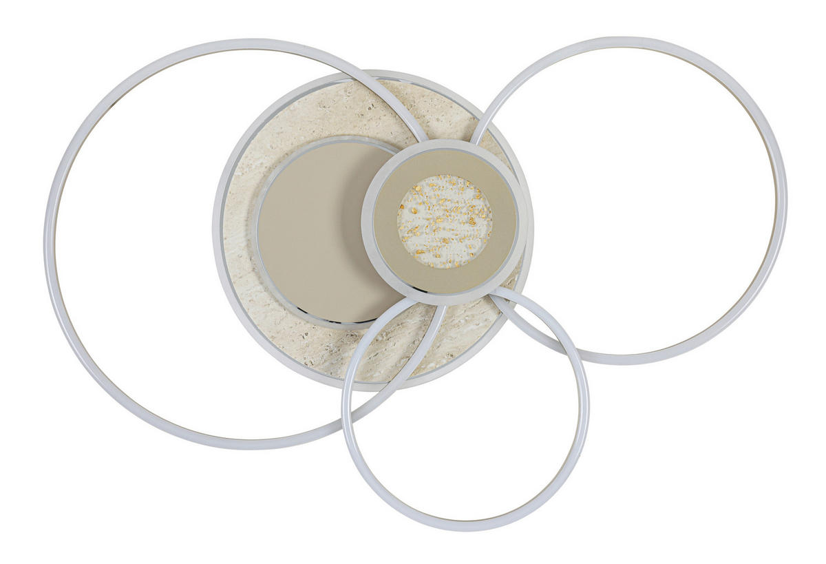 LED-TAKLAMPA Travera 40 W 90/63/8,5 cm  - guldbrun/sandfärgad, Design, metall/plast (90/63/8,5cm) - Novel