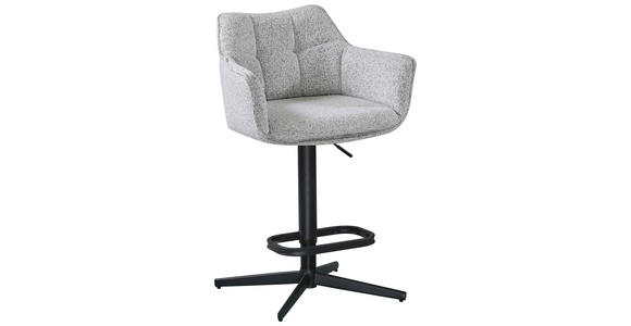 TRESENSESSEL Webstoff Schwarz, Hellgrau Eisen Sitzfläche 360° drehbar, Stoffauswahl  - Hellgrau/Schwarz, Design, Textil/Metall (56/88-108/53cm) - Hom`in