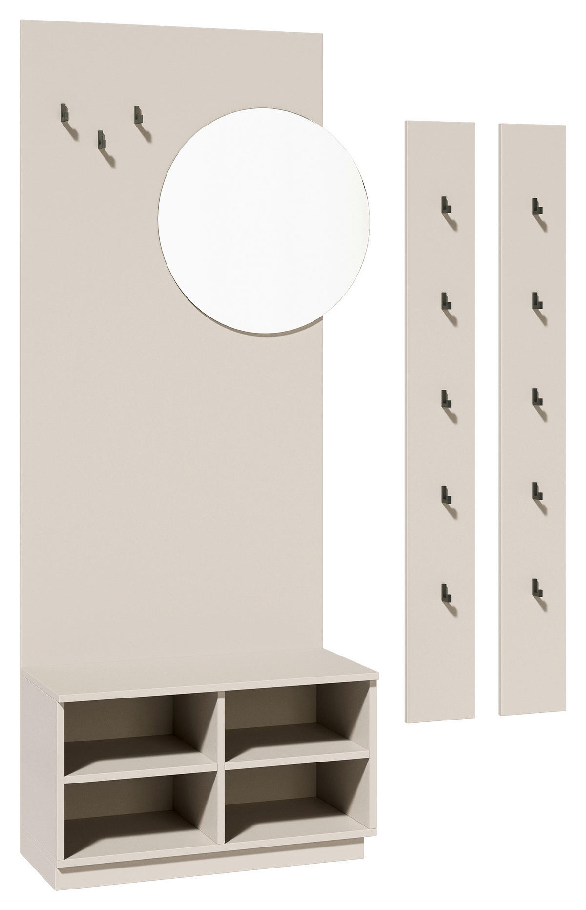 GARDEROBE 5-teilig  in 170/205/40 cm  - Kaschmir, Design, Glas/Holzwerkstoff (170/205/40cm) - Carryhome