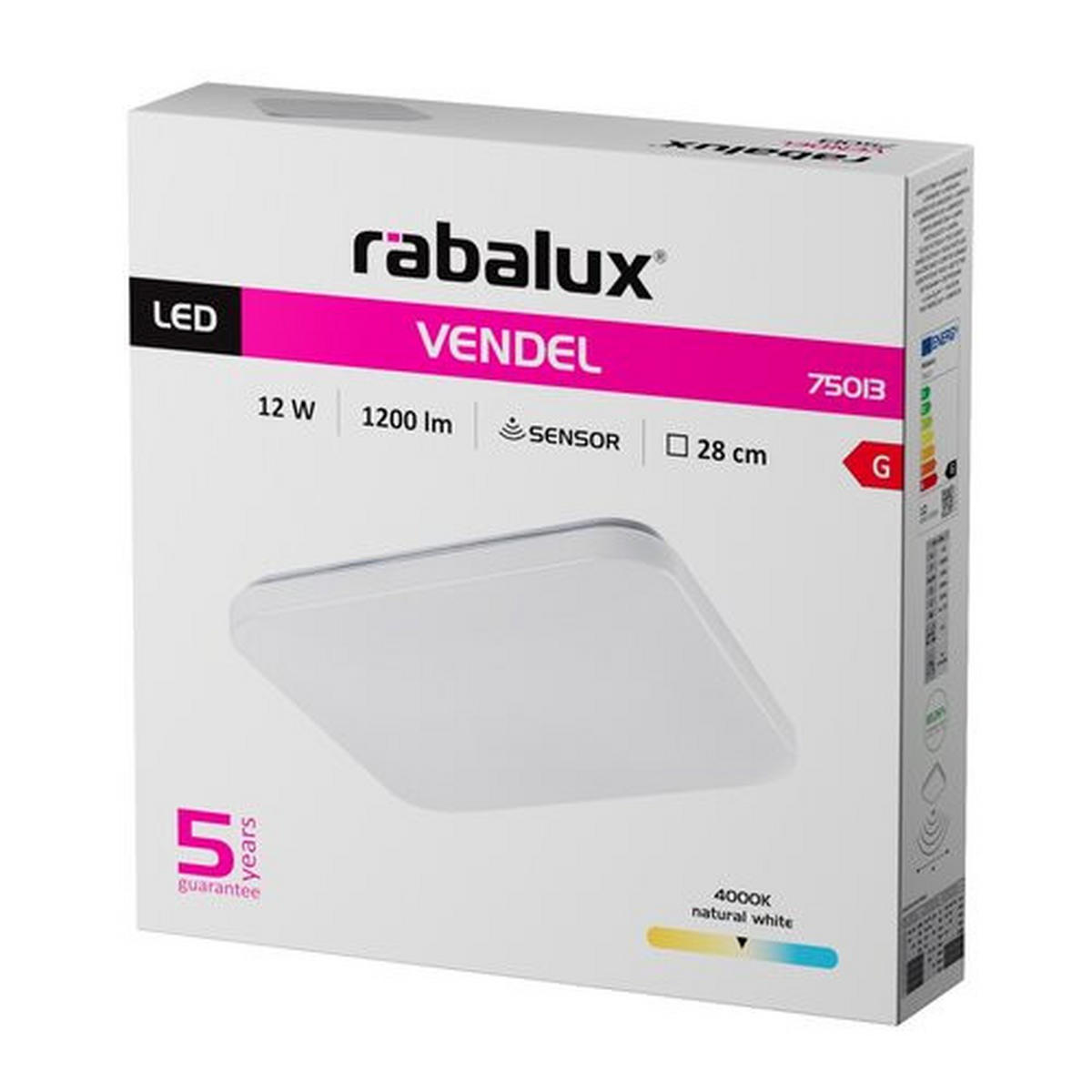 LED PLAFONJERA Vendel  - bela, Osnovno, metal/plastika (28/28/6,5cm)