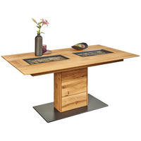 ESSTISCH in Holz, Metall, Glas 180/95/76,1 cm   - Schieferfarben/Eichefarben, Natur, Glas/Holz (180/95/76,1cm) - Valnatura