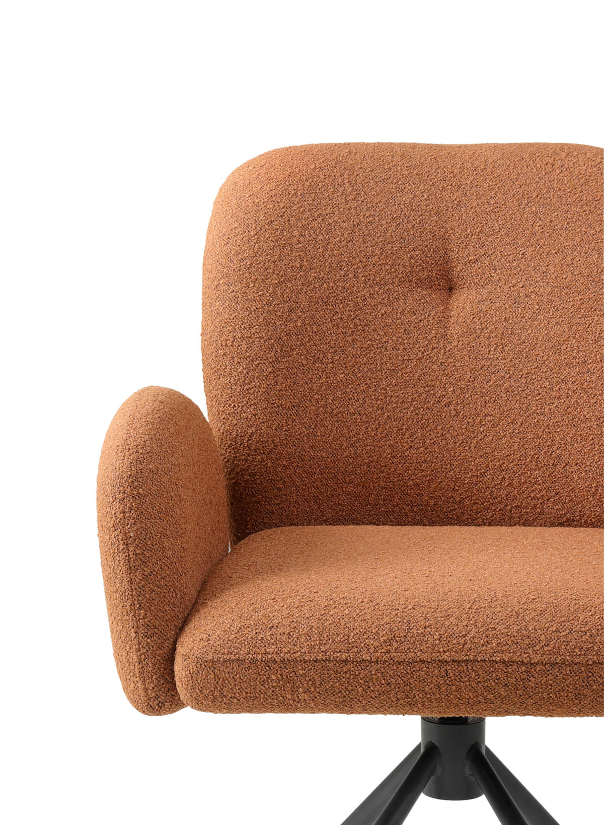 ARMLEHNSTUHL  in Stahl Webstoff, Bouclé  - Rostfarben/Schwarz, Basics, Textil/Metall (63/87/63,5cm) - Tom Tailor