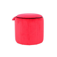 HOCKER Samt Rot  - Rot, Design, Textil (43/42/43cm) - Kayoom