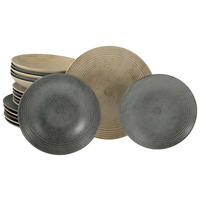 TAFELSERVICE Anthrazit, Sandfarben Catania 18-teilig  - Sandfarben/Anthrazit, Design, Keramik - Creatable