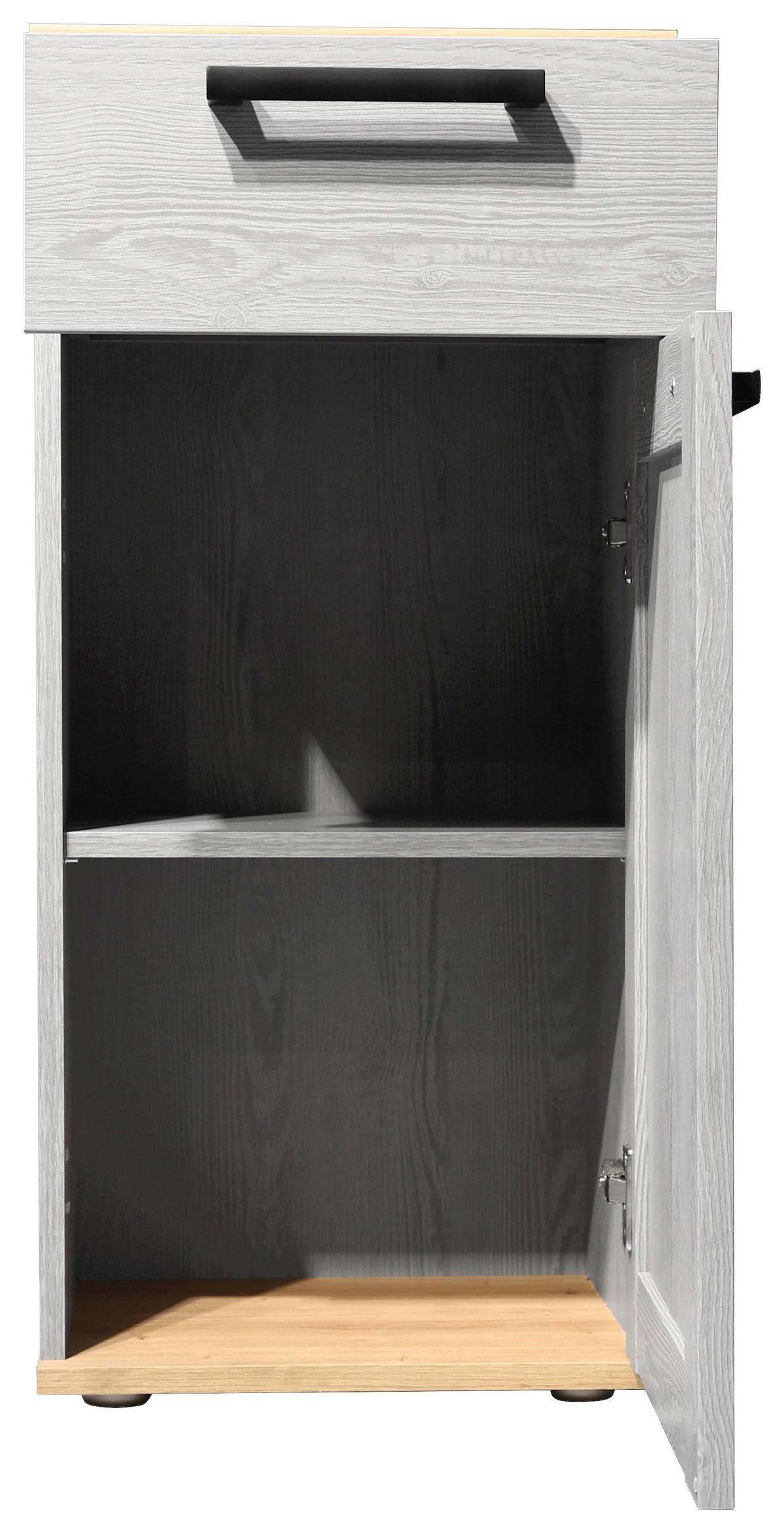 UNTERSCHRANK 38/82/31 cm   - Schwarz/Eiche Artisan, KONVENTIONELL, Holzwerkstoff/Kunststoff (38/82/31cm) - home24