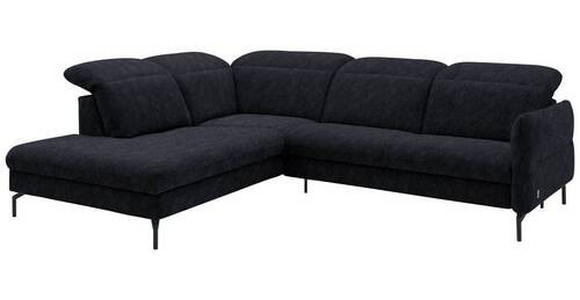 ECKSOFA in Flachgewebe Graphitfarben 233/299-313 cm - Schwarz/Graphitfarben, Design, Textil/Metall (233/299-313cm) - Dieter Knoll
