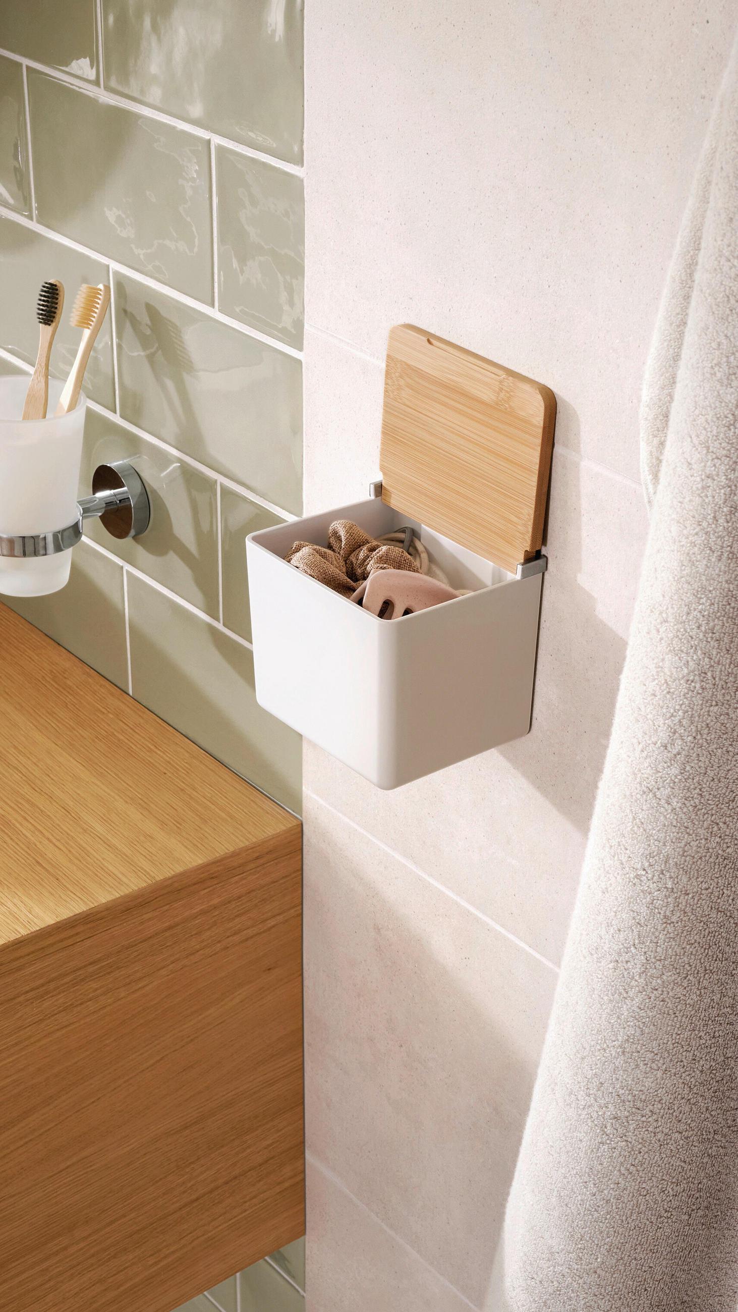 AUFBEWAHRUNGSBOX - Weiß, Basics, Holz/Kunststoff (12,2/11/10,2cm) - Tesa
