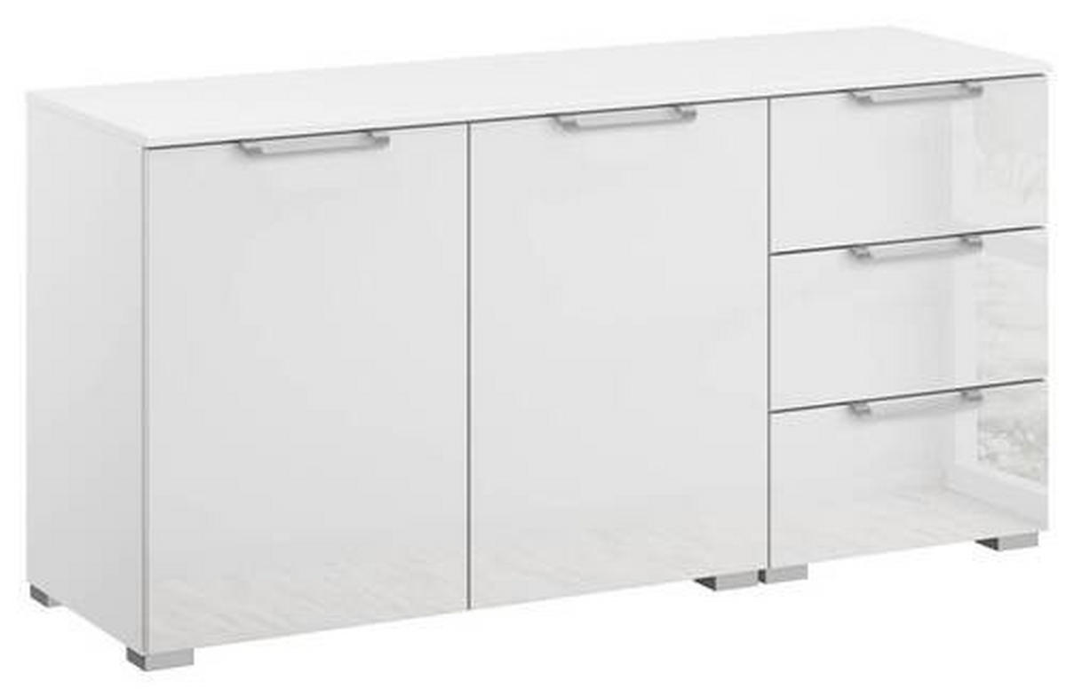 KOMMODE  in 120/61/42 cm  - Klar/Silberfarben, Design, Glas/Holzwerkstoff (120/61/42cm) - Novel