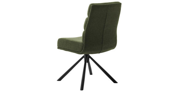 STUHL in Stahl Webstoff Metall, Textil - Schwarz/Olivgrün, Design, Textil/Metall (47/90/64cm) - Dieter Knoll