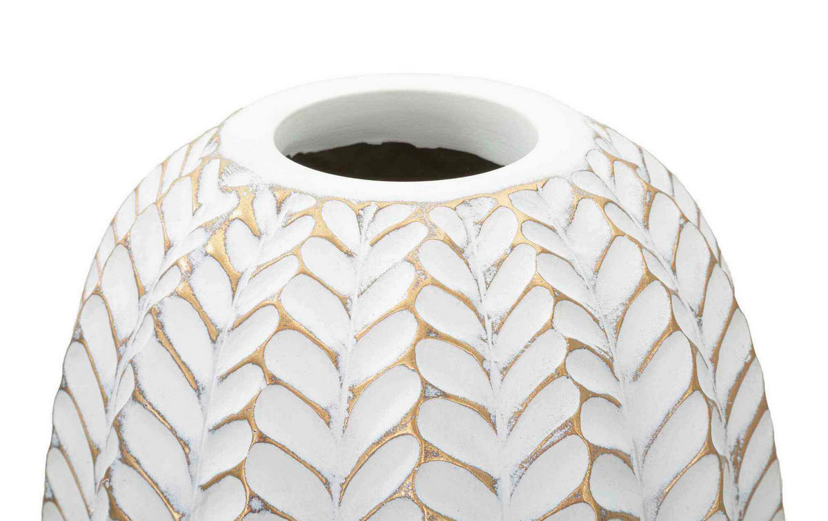 Vase Resina Leaf  - Goldfarben/Weiß, Basics, Kunststoff (18.5/46/18.5cm)