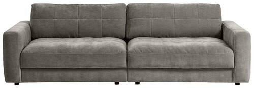 BIGSOFA in Cord Graubraun  - Graubraun/Schwarz, Modern, Textil (264/83/126cm) - Trendmanufaktur