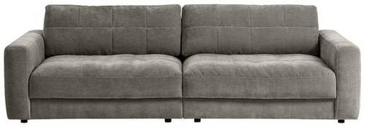 BIGSOFA in Cord Graubraun  - Graubraun/Schwarz, Modern, Textil (264/83/126cm) - Trendmanufaktur