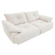 BIGSOFA  in Webstoff Creme  - Creme/Schwarz, KONVENTIONELL, Kunststoff/Textil (243/90,5/130cm) - Ambia Home