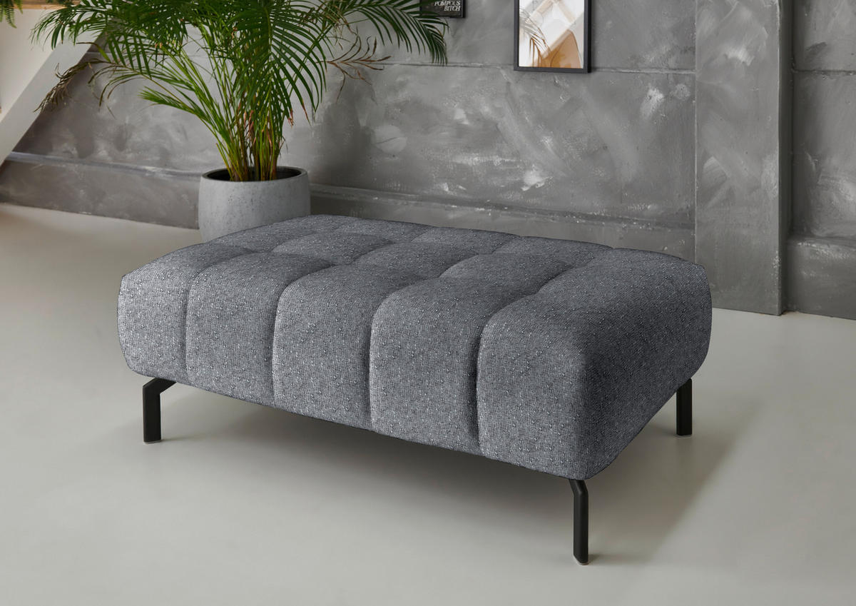 ECKSOFA in Chenille Grau  222/323 cm  - Schwarz/Grau, Design, Textil/Metall (222/323cm) - Beldomo Style