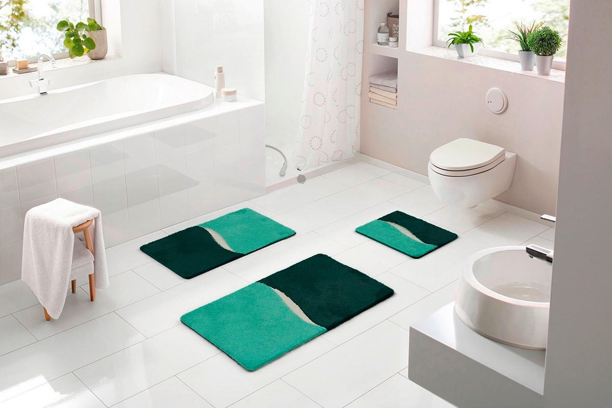 BADEMATTE Mintgrün 60/100 cm  - Mintgrün, Basics, Kunststoff/Textil (60/100cm) - Grund