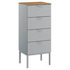 KOMMODE 40/100/42 cm  in Grau, Eichefarben  - Eichefarben/Alufarben, Trend, Holzwerkstoff/Kunststoff (40/100/42cm) - Stylife