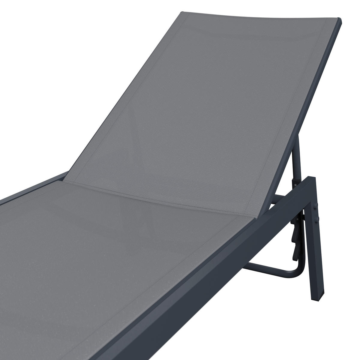 GARTENLIEGE 59/95/160 cm  - Anthrazit, MODERN, Textil/Metall (59/95/160cm) - Ambia Garden