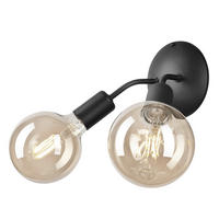 WANDLEUCHTE 15/23 cm   - Schwarz Hochglanz, KONVENTIONELL, Metall (15/23cm)