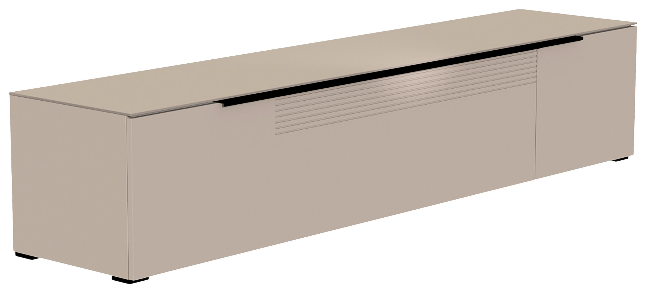 LOWBOARD  in 210/43/45 cm  - Sandfarben/Schwarz, Design, Glas/Holzwerkstoff (210/43/45cm) - Moderano