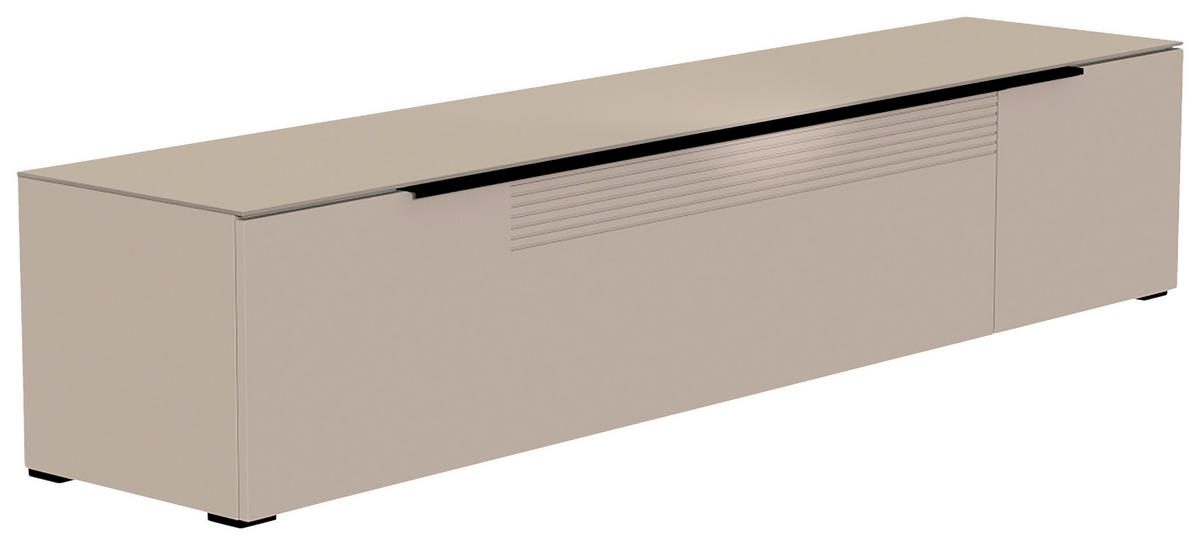 LOWBOARD Schwarz, Sandfarben  210/43/45 cm  - Sandfarben/Schwarz, Design, Glas/Holzwerkstoff (210/43/45cm) - Moderano