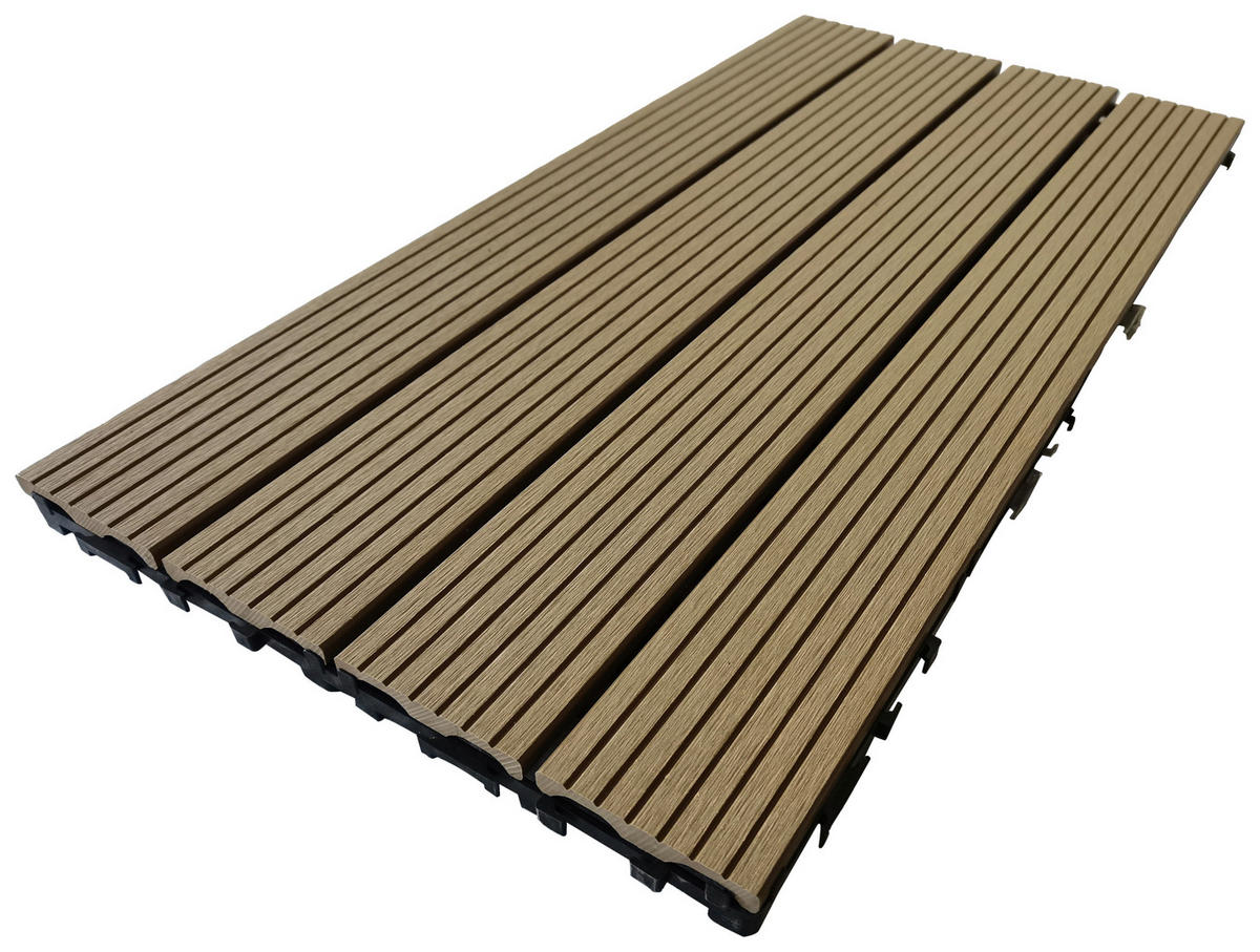 TERRASSENFLIESE WPC PUERTO PICOLO 60X30CM 6-ER SET  - Beige, KONVENTIONELL, Holzwerkstoff (60/30/2.4cm)