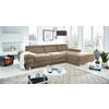 ECKSOFA in Webstoff Schlammfarben  - Schlammfarben/Silberfarben, Konventionell, Textil/Metall (182/82/260cm) - Trendmanufaktur