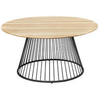 COUCHTISCH in Holz, Metall 80/80/40 cm  - Eichefarben/Schwarz, Natur, Holz/Metall (80/80/40cm) - Cantus