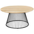 COUCHTISCH Eiche massiv 80/80/40 cm rund Schwarz, Eichefarben  - Eichefarben/Schwarz, Natur, Holz/Metall (80/80/40cm) - Cantus