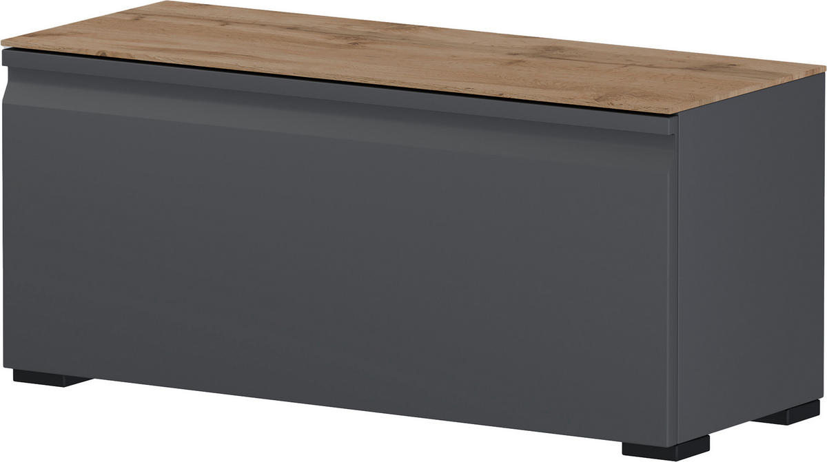 KLUPA ZA PREDSOBLJE  antracit, boje hrasta  drvni materijal  - boje hrasta/crna, Design, drvni materijal/plastika (93/42/36cm) - Dieter Knoll