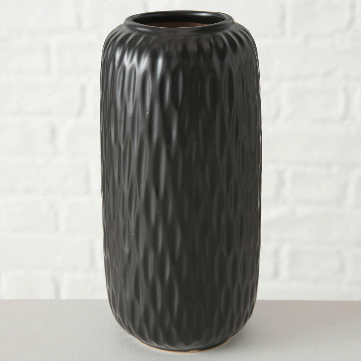 VASE  - Schwarz, Design, Keramik (9/19cm) - Ambia Home