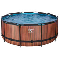 EXIT POOL WOOD 360X122 Wood 360/122 cm  - Braun, KONVENTIONELL, Metall (360/122cm) - EXIT Toys