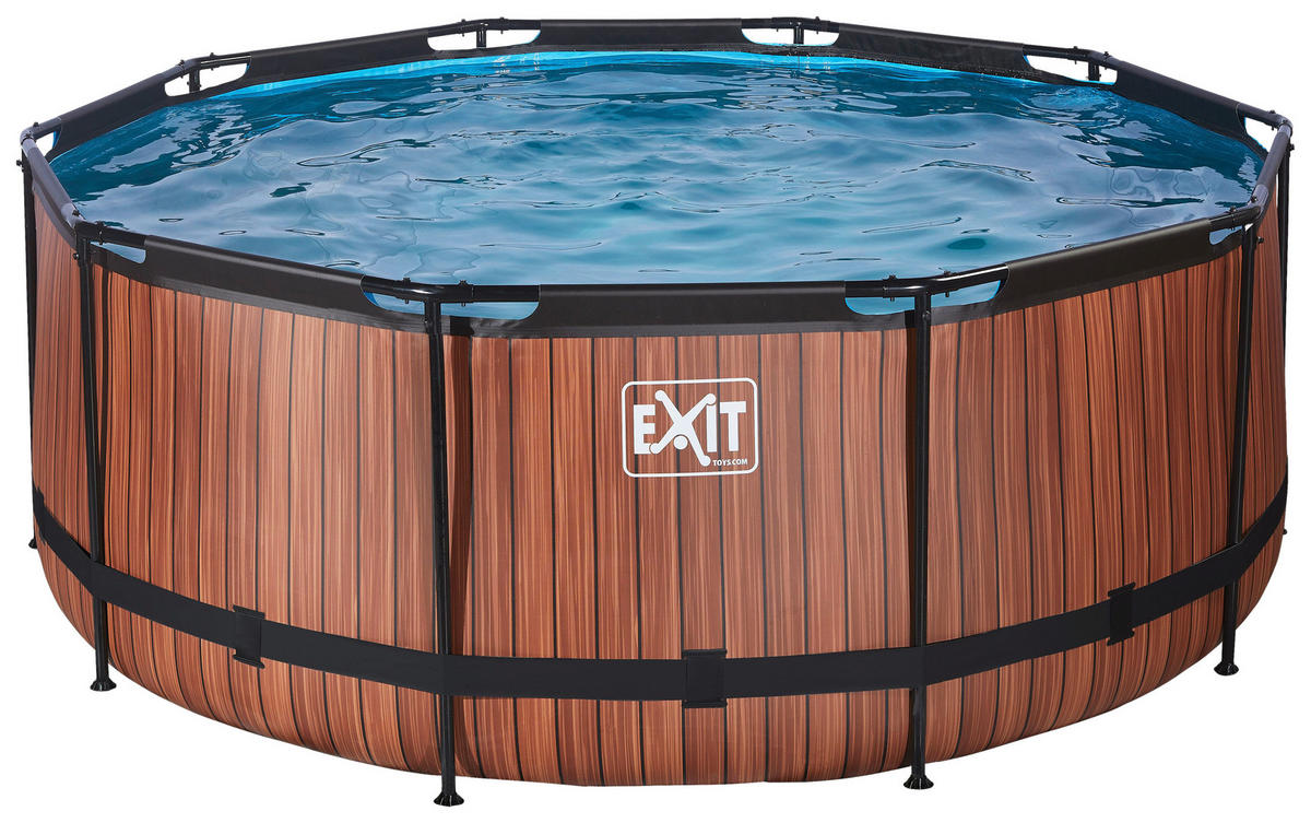 EXIT POOL WOOD 360X122 Wood 360/122 cm  - Braun, KONVENTIONELL, Metall (360/122cm) - EXIT Toys