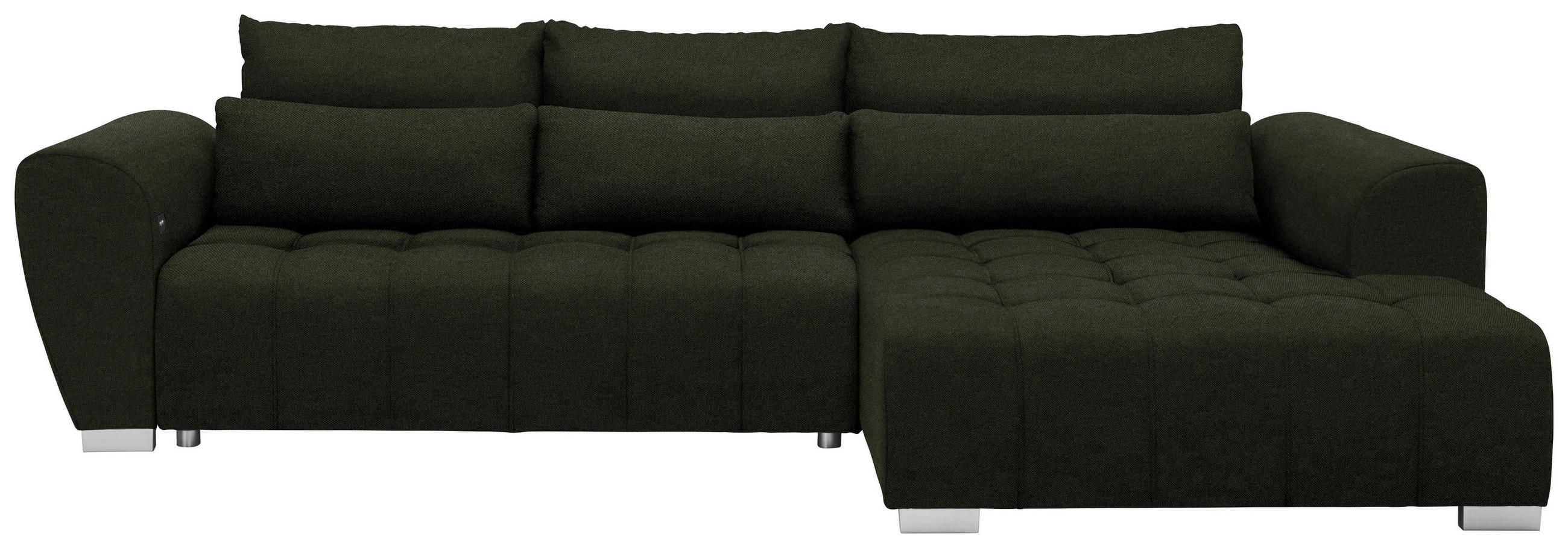 HÖRNSOFFA i vävt tyg mörkgrön  - silver/mörkgrön, Modern, textil/plast (304/218cm) - Livetastic